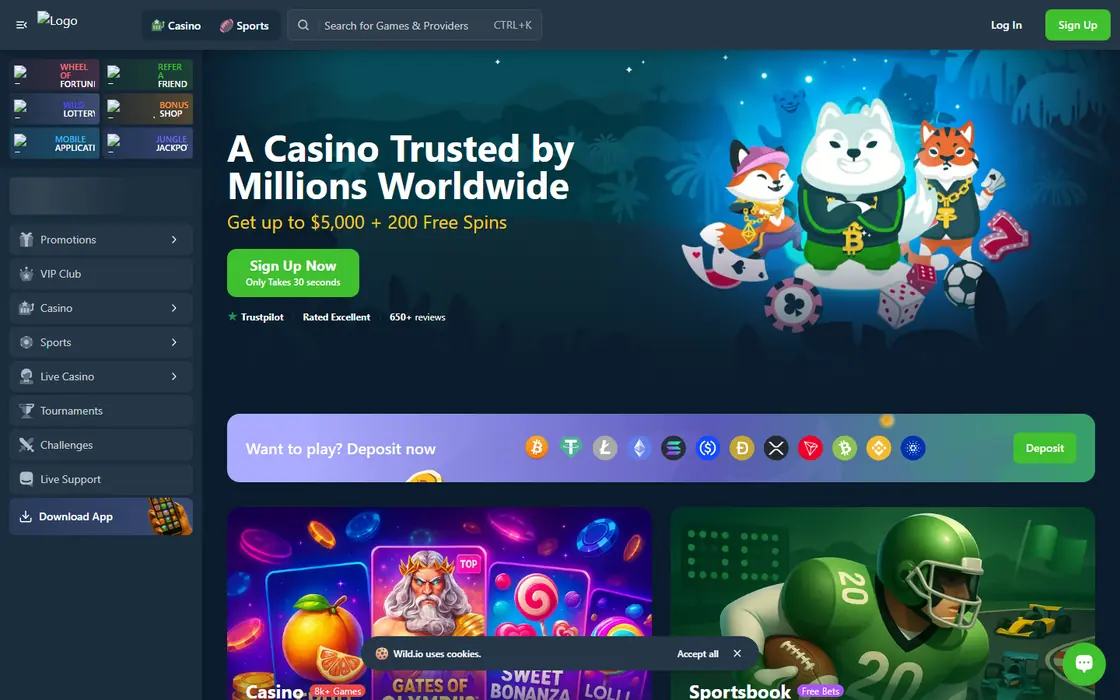 Startseite von Wild.io